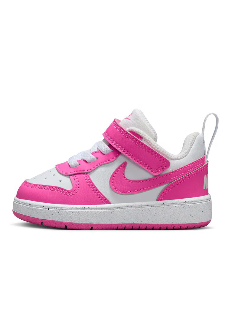 Nike Спортни обувки Court Borough с велкро - Бял/Фуксия