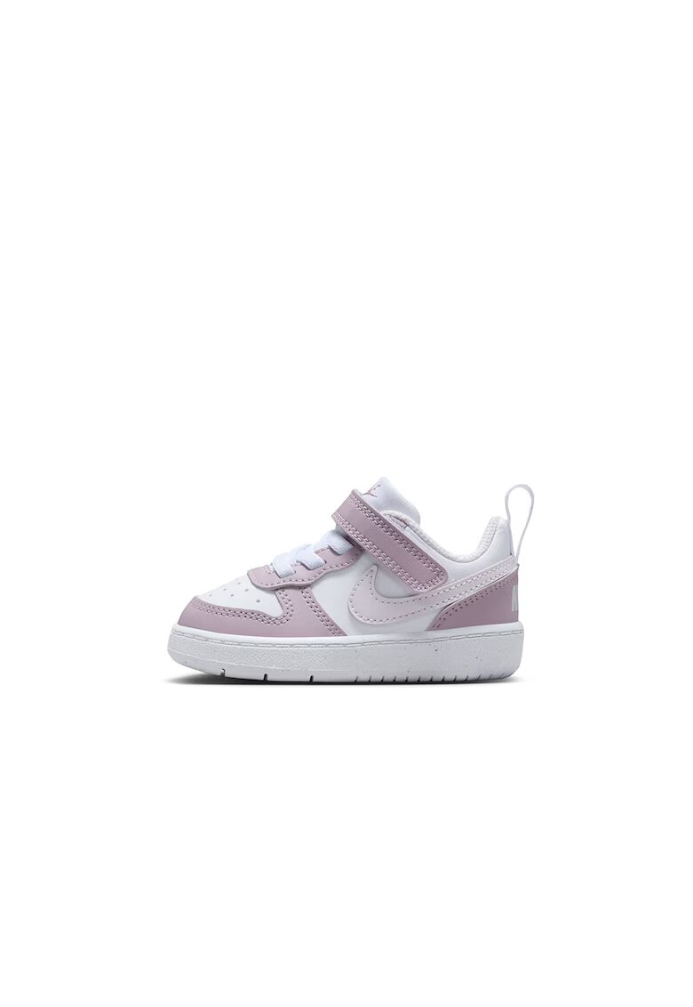 Nike Спортни обувки Court Borough с велкро - Бял/Прашно розово