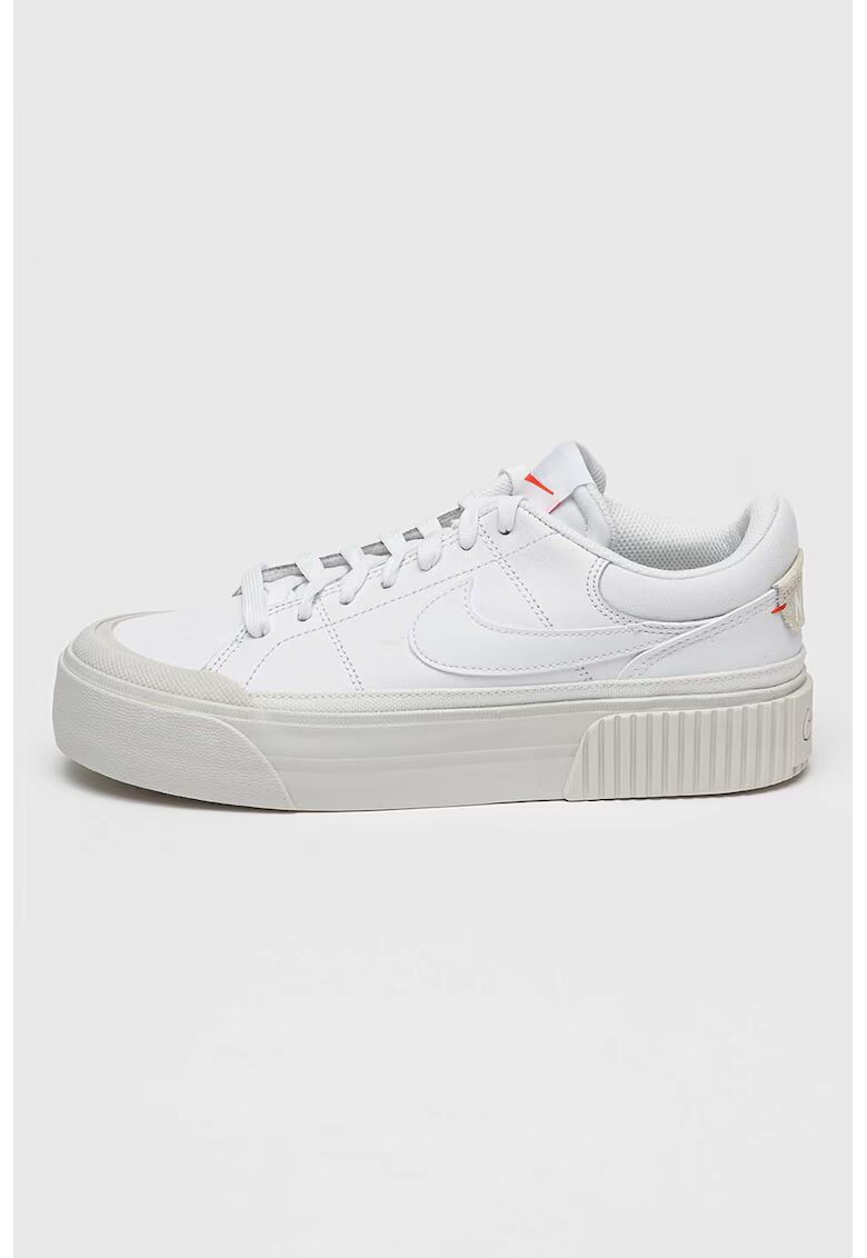 Nike Спортни обувки Court Legacy от кожа и еко кожа - Бял/Аленочервен