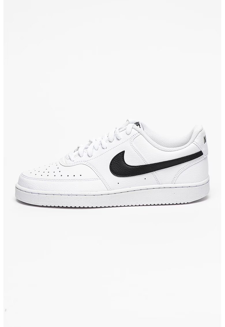 Nike Спортни обувки Court Vision Low Next Nature от еко кожа - Бял/Черен