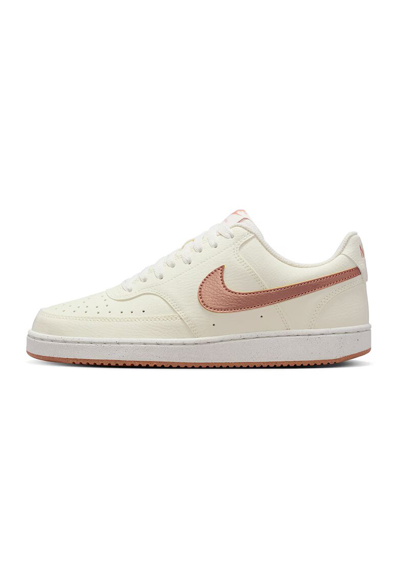 Nike Спортни обувки Court Vision Low Next Nature от еко кожа - Слонова кост/Светлокафяв