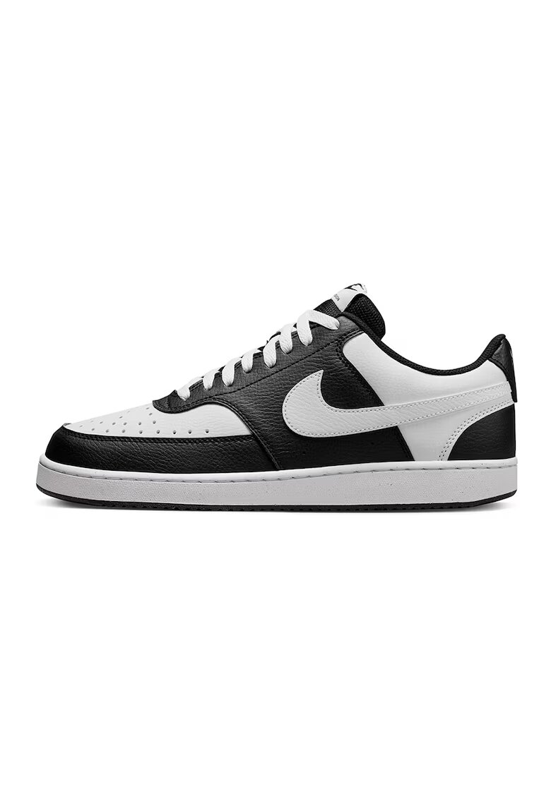 Nike Спортни обувки Court Vision от еко кожа с перфорации - Бял/Черен