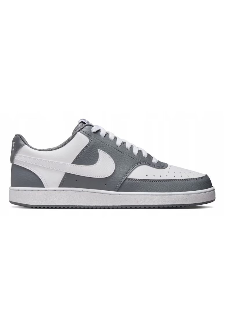 Nike Спортни обувки Court Vision от еко кожа с перфорации - Бял/Светло сив