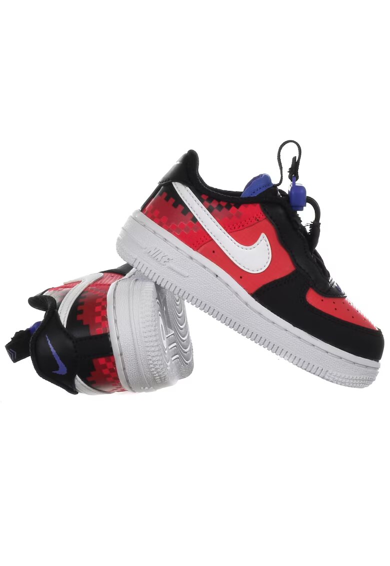 Nike Спортни обувки за деца - Force 1 Switch - червено/черно - текстил/синтетика