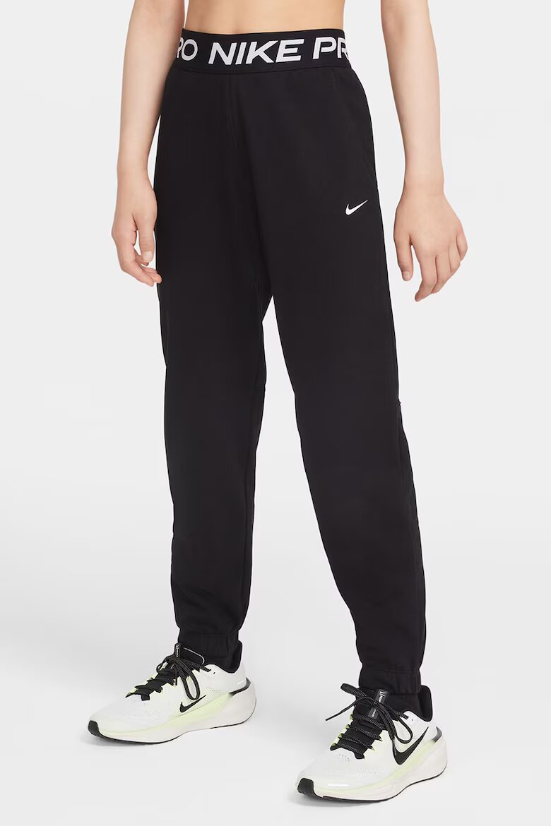 Nike Стандартен панталон с лого на талията Бял/Черен