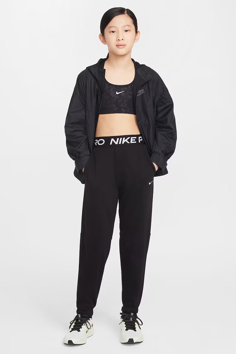 Nike Стандартен панталон с лого на талията Бял/Черен