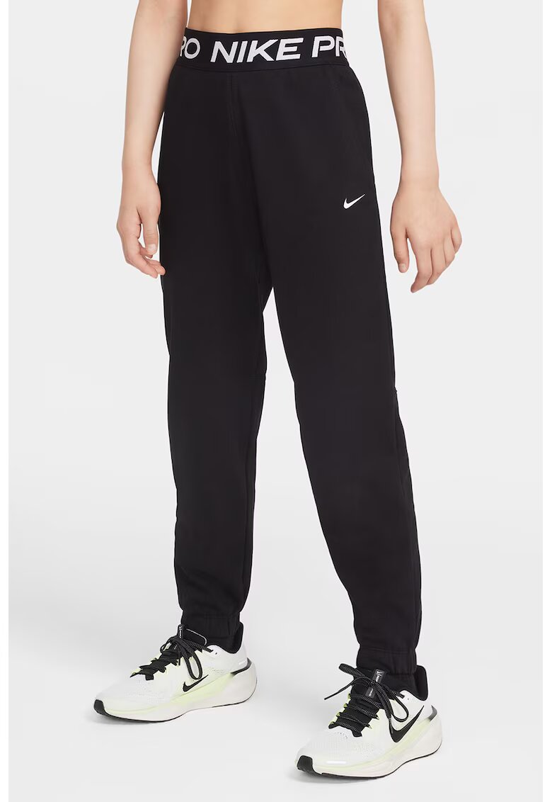 Nike Стандартен панталон с лого на талията - Бял/Черен