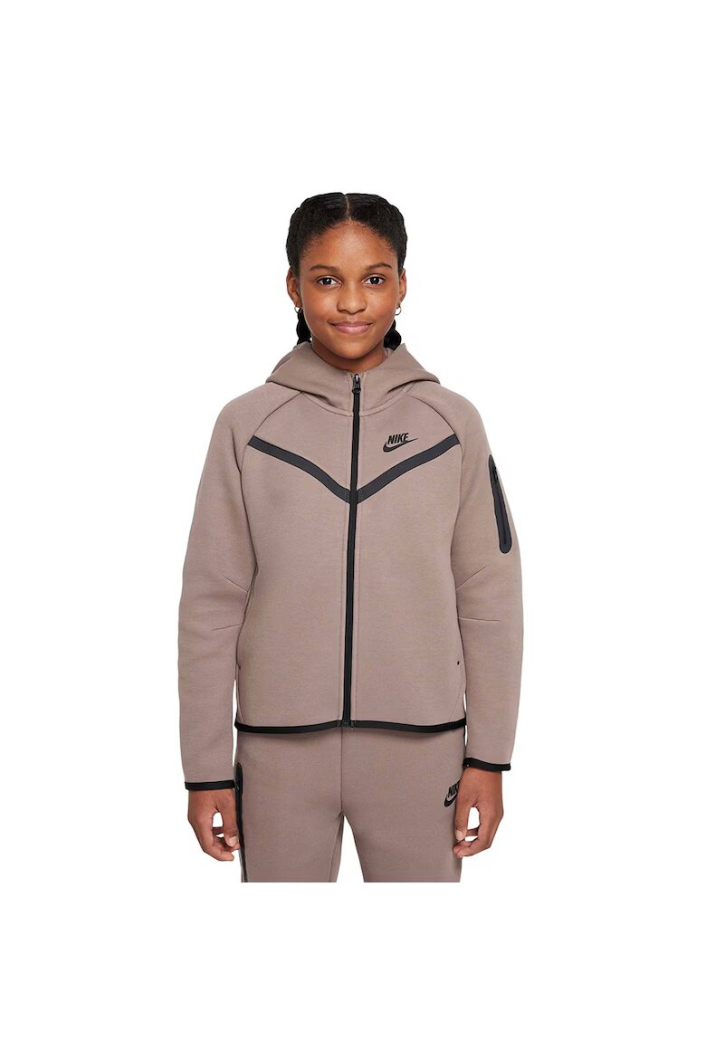 Nike Суичър Sportswear Tech FL JR HV8695-214 Момичета Кафяв
