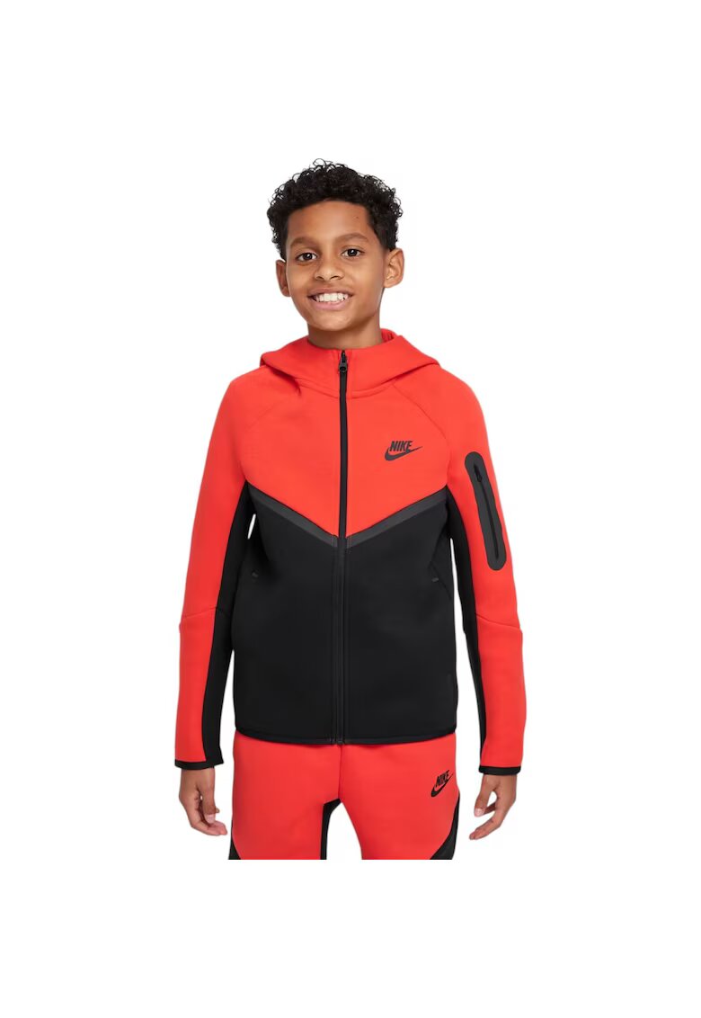 Nike Суичър Tech Fleece FZ - PD Червено Черно - Червен/Черен