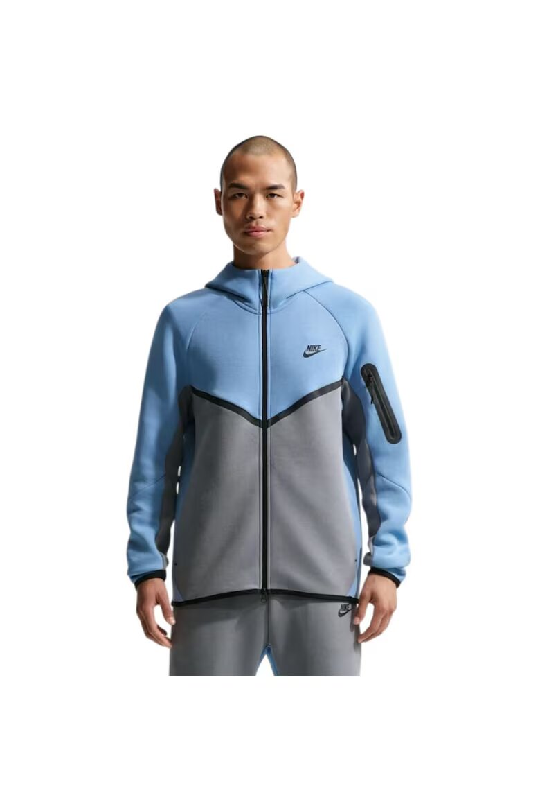 Nike Суичър Tech Fleece Windrunner FZ 55770 Сив/Син