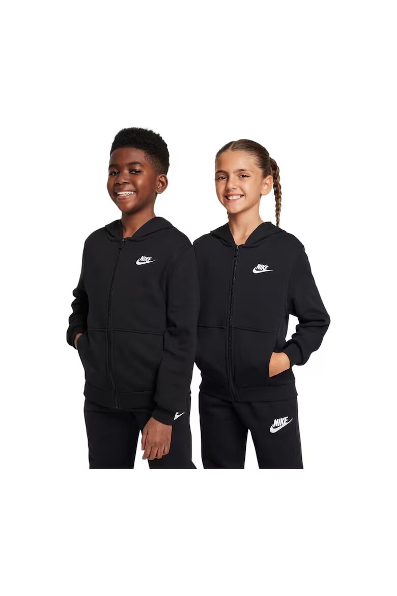 Nike Суитшърт Club FT Hd Fz Ls Lbr 41859 Черен