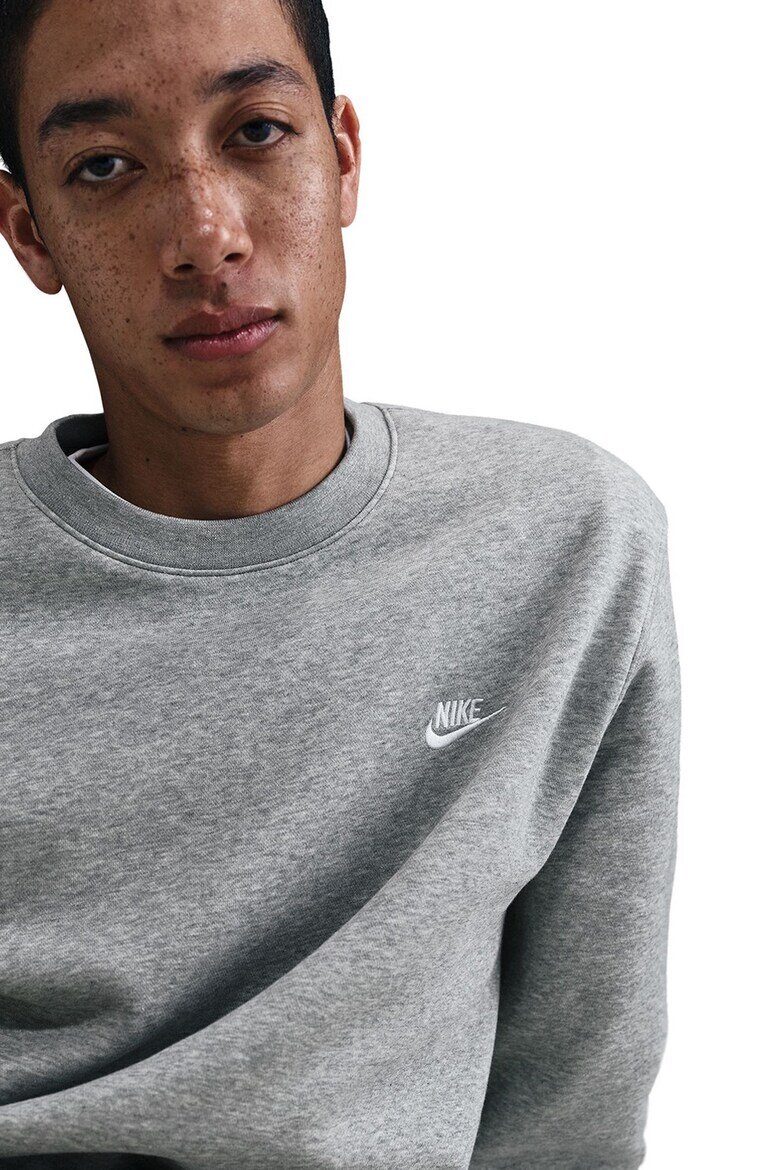 Nike Суитшърт Club с овално деколте Светлосив меланж