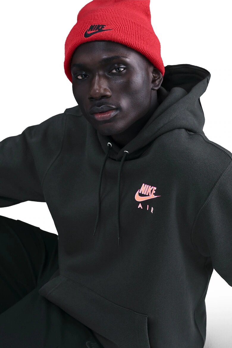 Nike Свободно худи Club с принт Черен