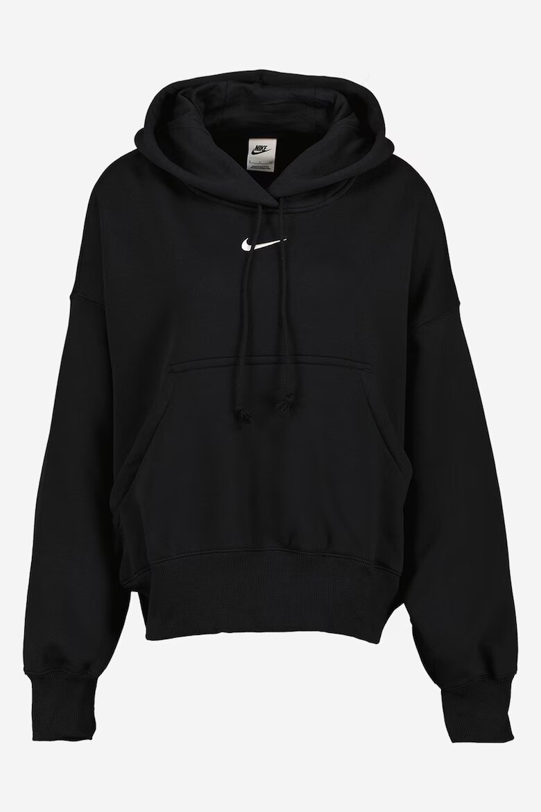 Nike Свободно худи Phoenix с джоб кенгуру Черен