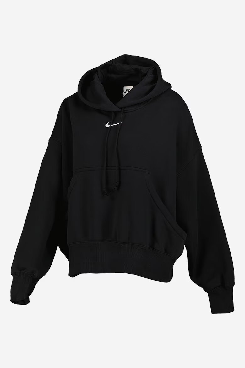 Nike Свободно худи Phoenix с джоб кенгуру Черен