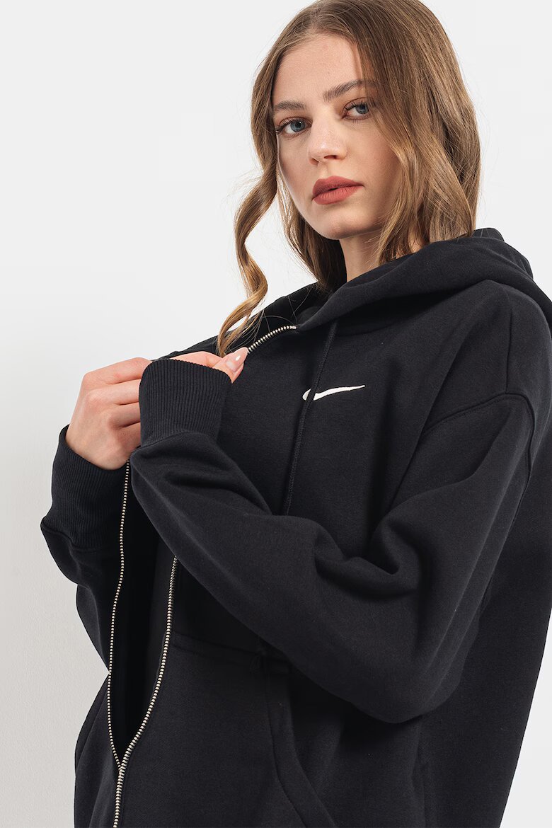 Nike Свободно худи Phoenix с цип Черен