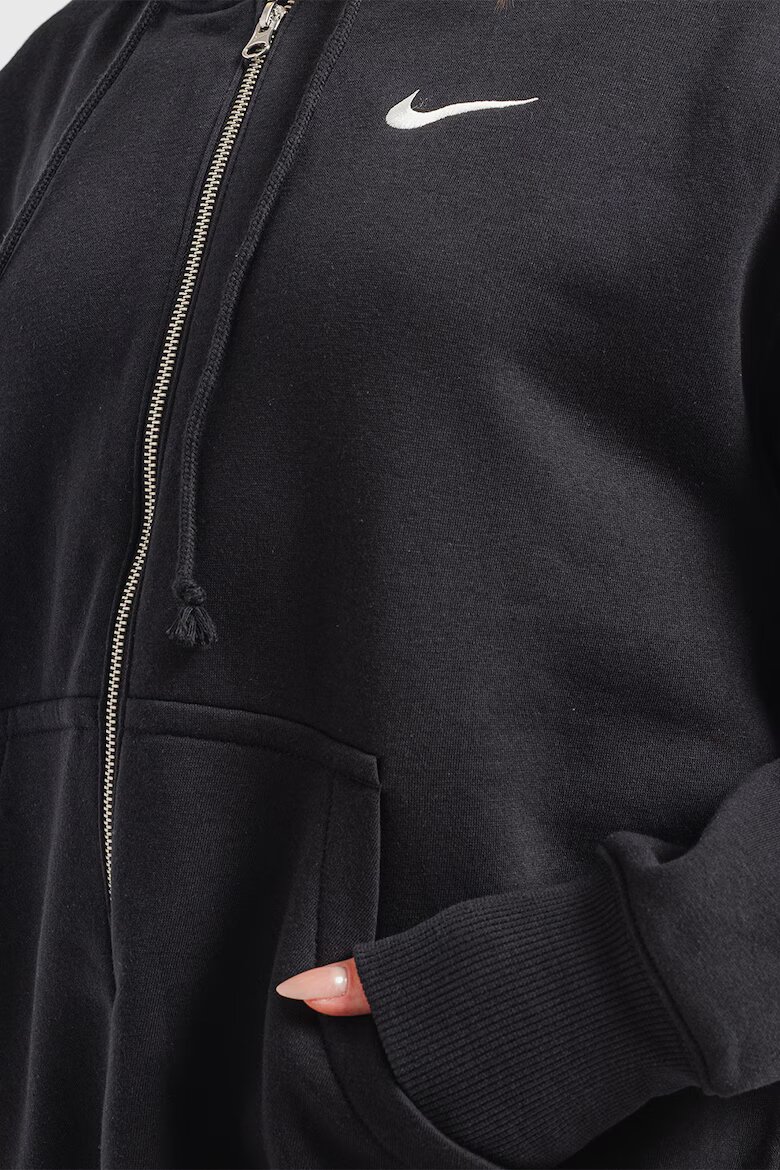 Nike Свободно худи Phoenix с цип Черен