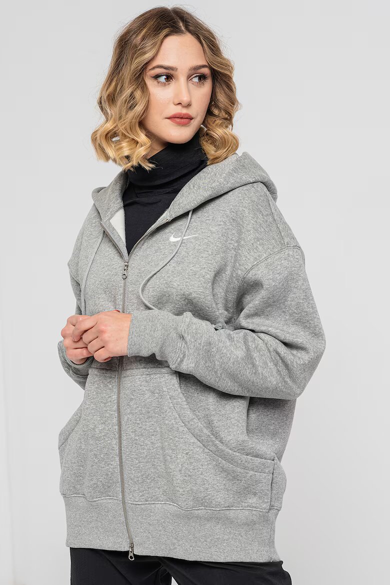 Nike Свободно худи Phoenix с цип Сив меланж