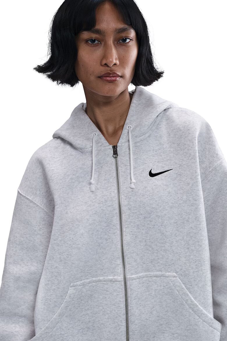 Nike Свободно худи Phoenix с цип Светлосив меланж