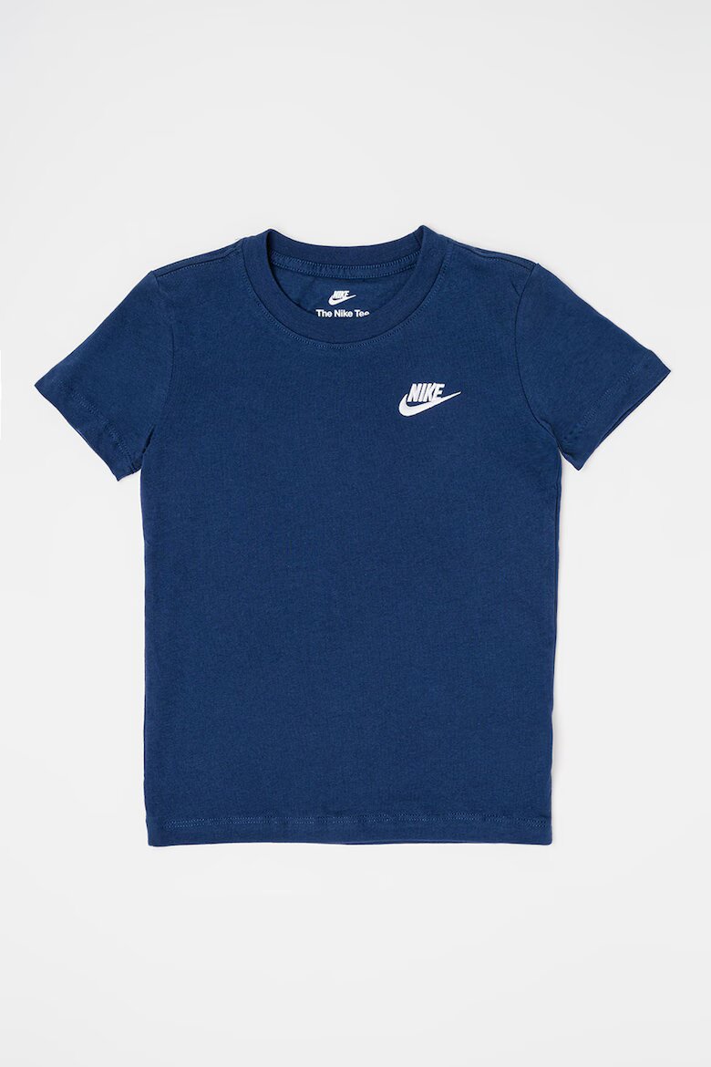 Nike Тениска Futura с овално деколте Бял/Тъмносин