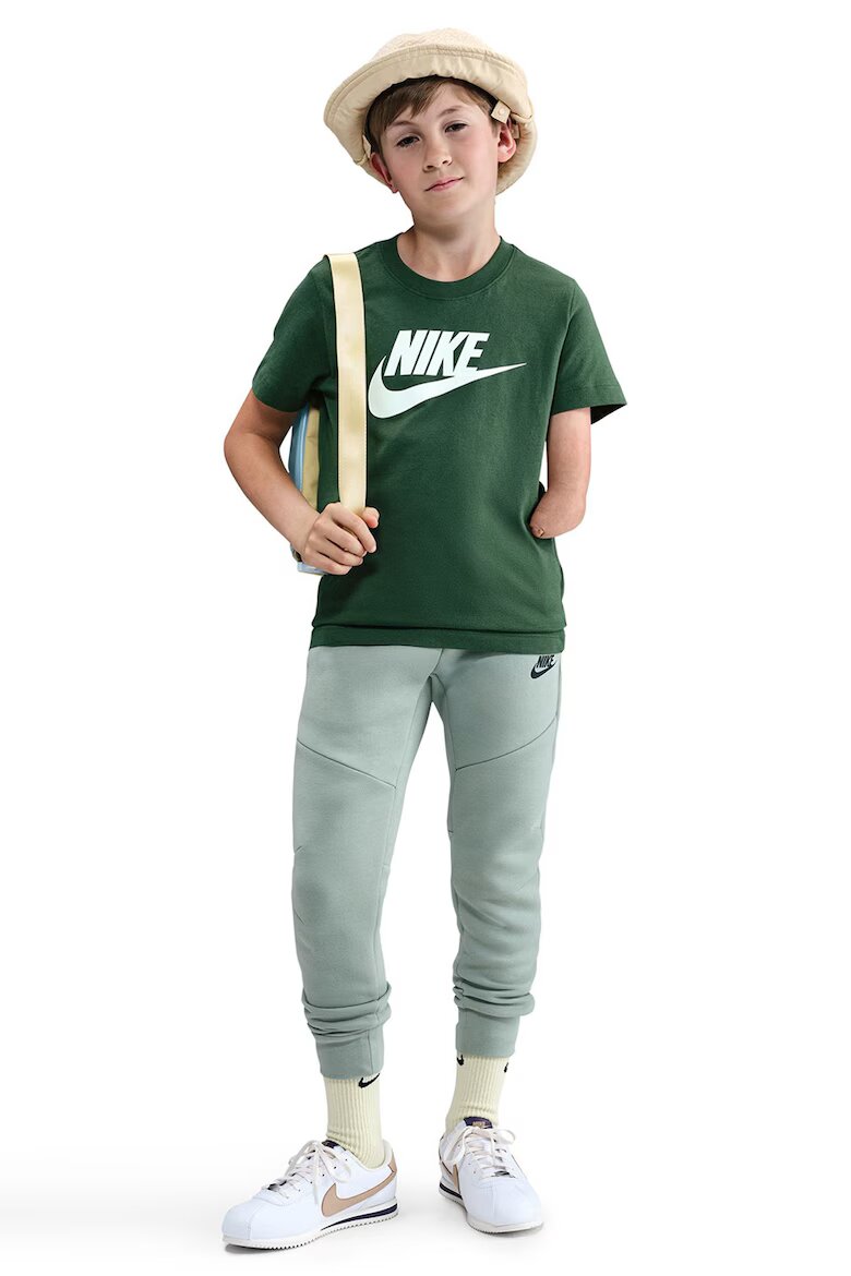 Nike Тениска Futura с овално деколте и лого Бял/Аква зелено