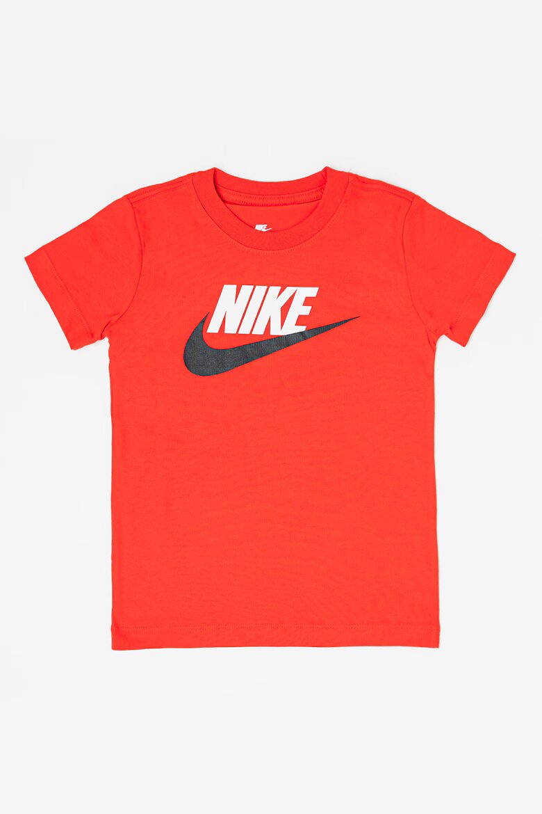 Nike Тениска Futura с овално деколте и лого Бял/Черен/Аленочервен