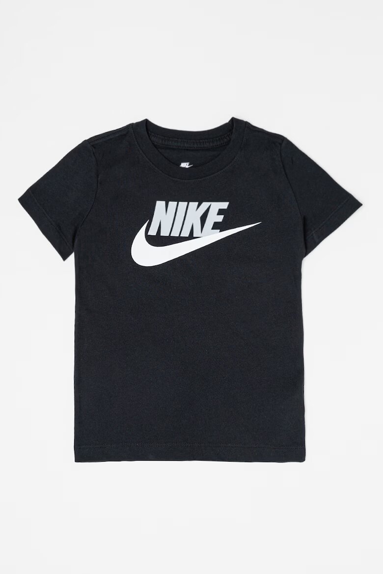 Nike Тениска Futura с овално деколте и лого Бял/Черен/Светло сив