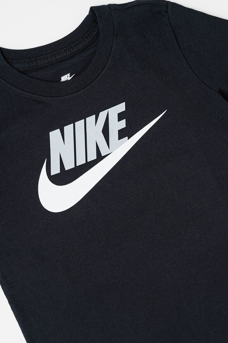 Nike Тениска Futura с овално деколте и лого Бял/Черен/Светло сив