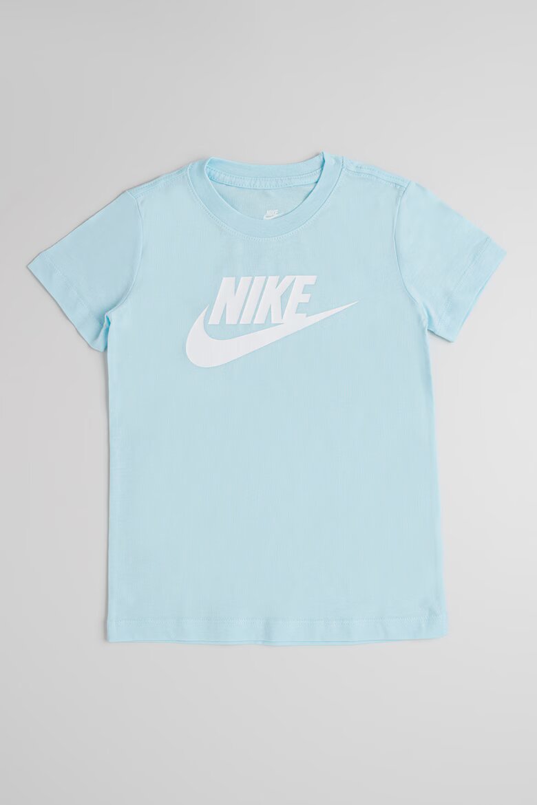 Nike Тениска Futura с овално деколте и лого Бял/Ледено синьо