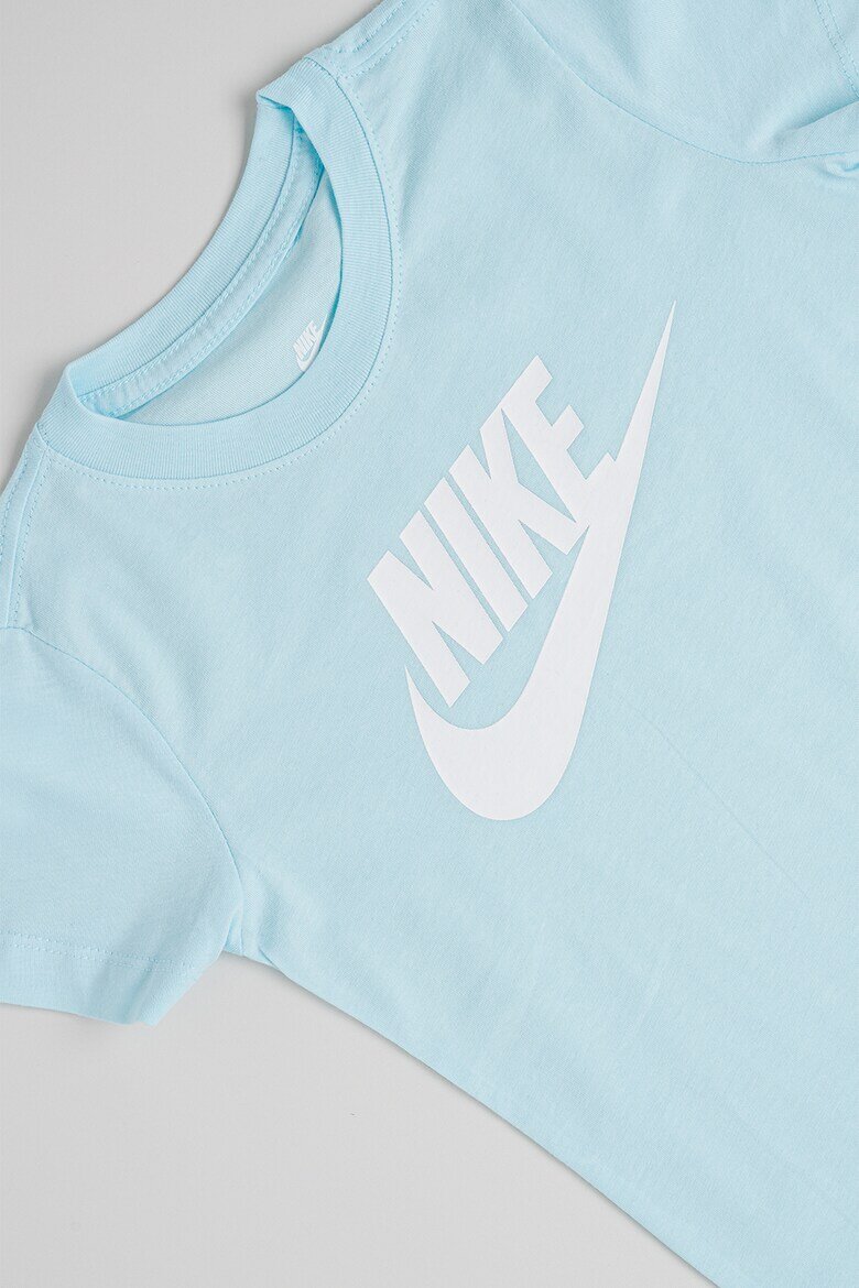 Nike Тениска Futura с овално деколте и лого Бял/Ледено синьо
