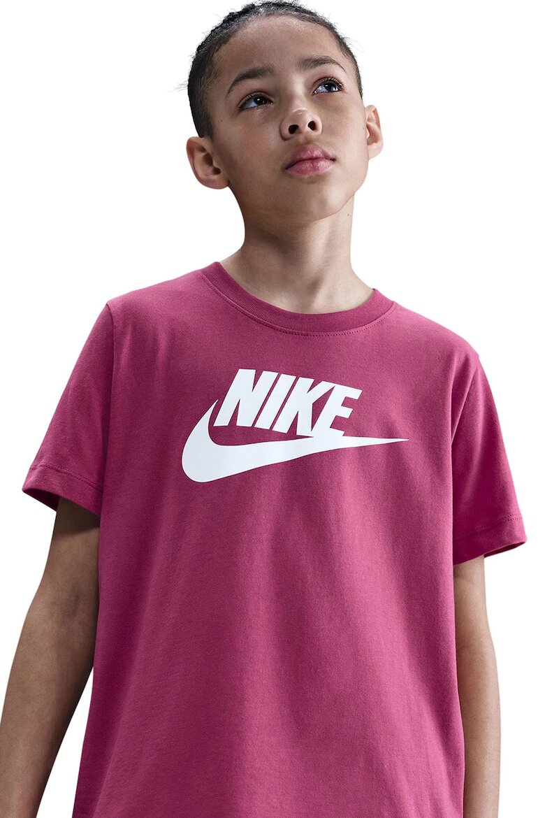 Nike Тениска Futura с овално деколте и лого Червен/Бял