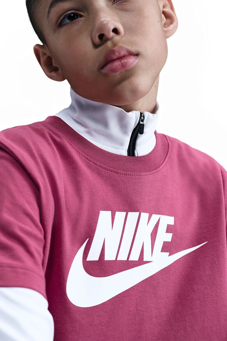 Nike Тениска Futura с овално деколте и лого Червен/Бял