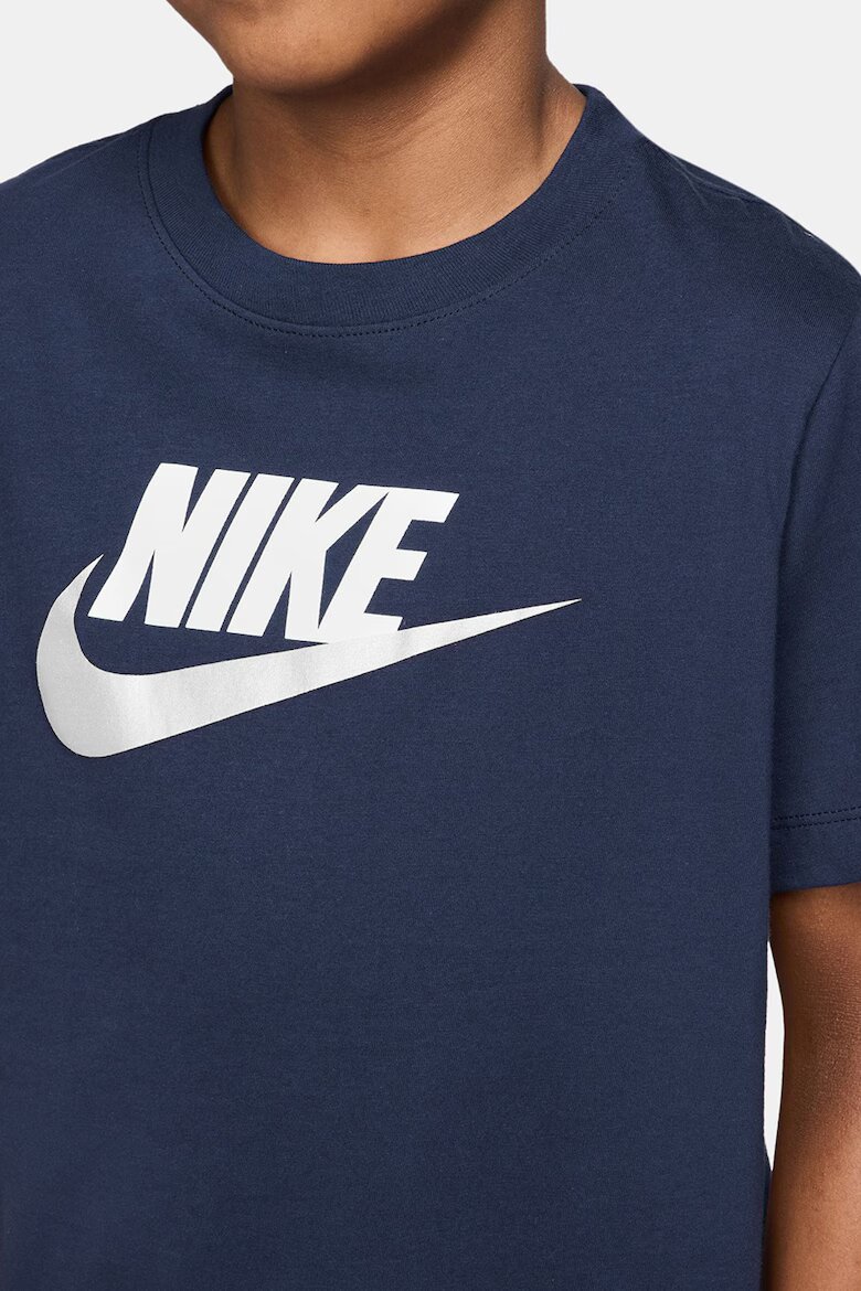 Nike Тениска Futura с овално деколте и лого Тъмносин