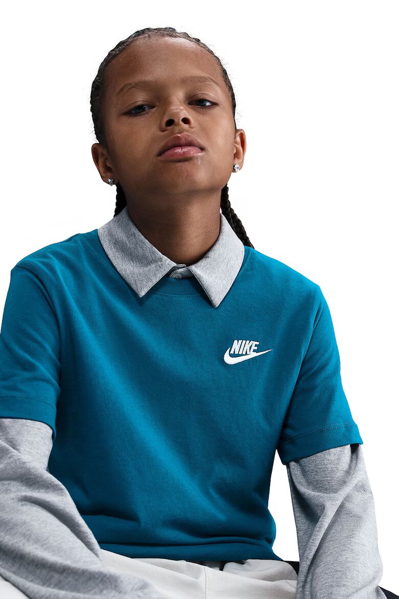 Nike Тениска Futura с овално деколте Петролно синьо