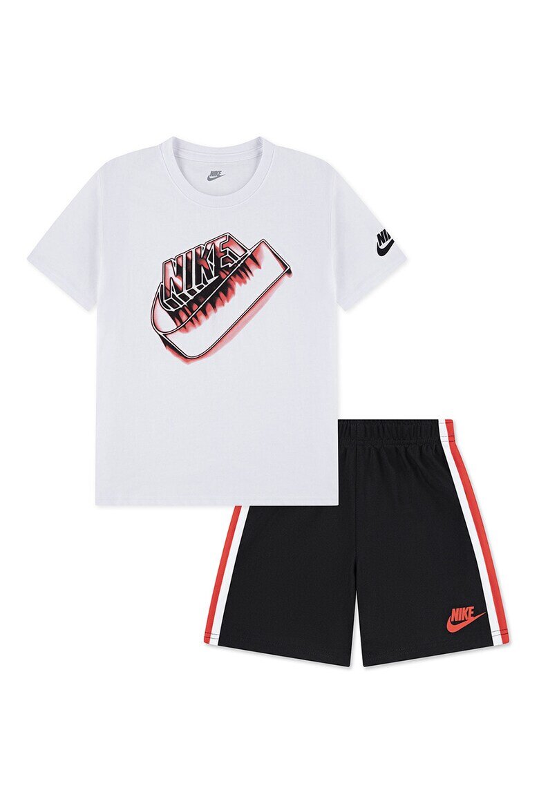 Nike Тениска и къс панталон - 2 части Червен/Черен/Бял