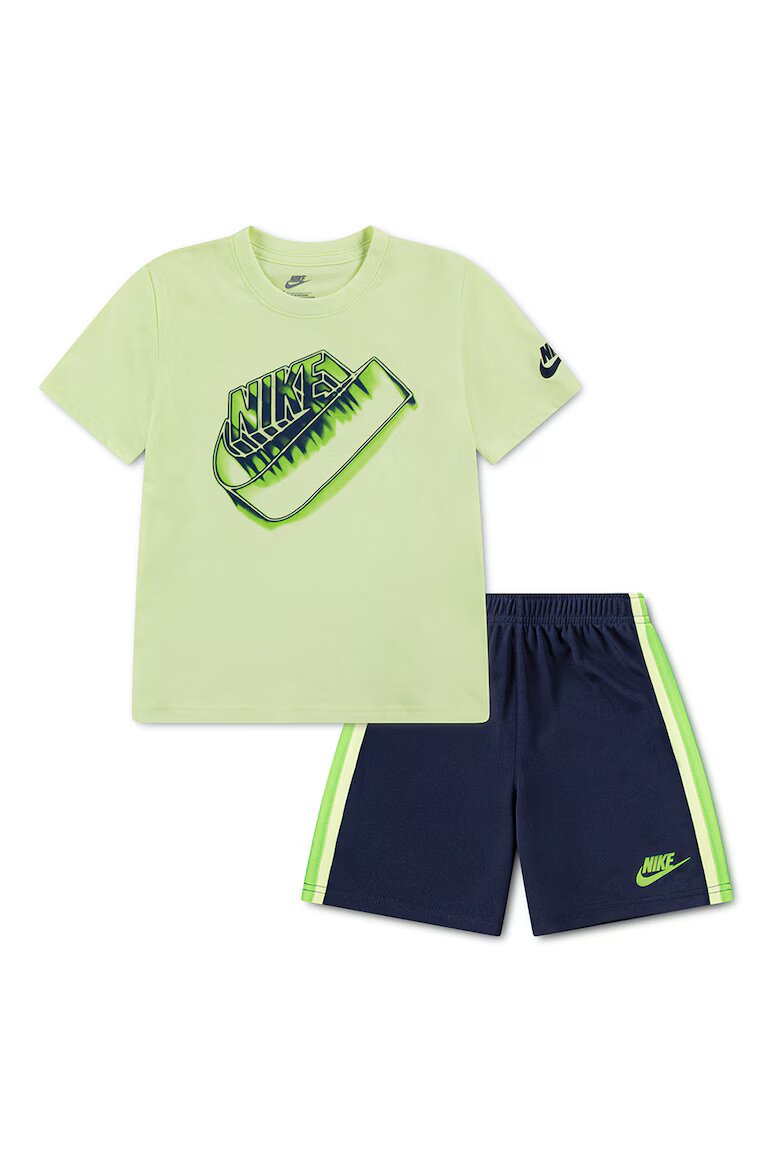 Nike Тениска и къс панталон - 2 части Тъмносин/Шам фъстък зелено