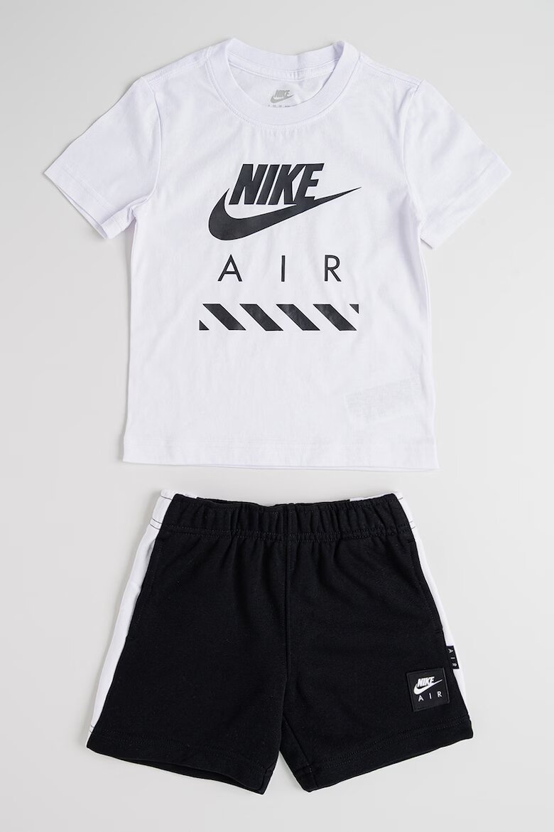 Nike Тениска и къс панталон с лого - 2 части Черен/Бял