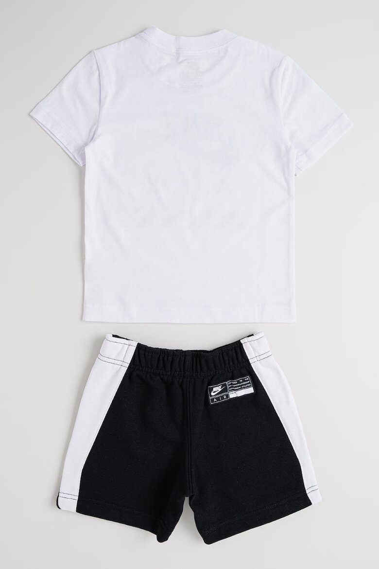 Nike Тениска и къс панталон с лого - 2 части Черен/Бял