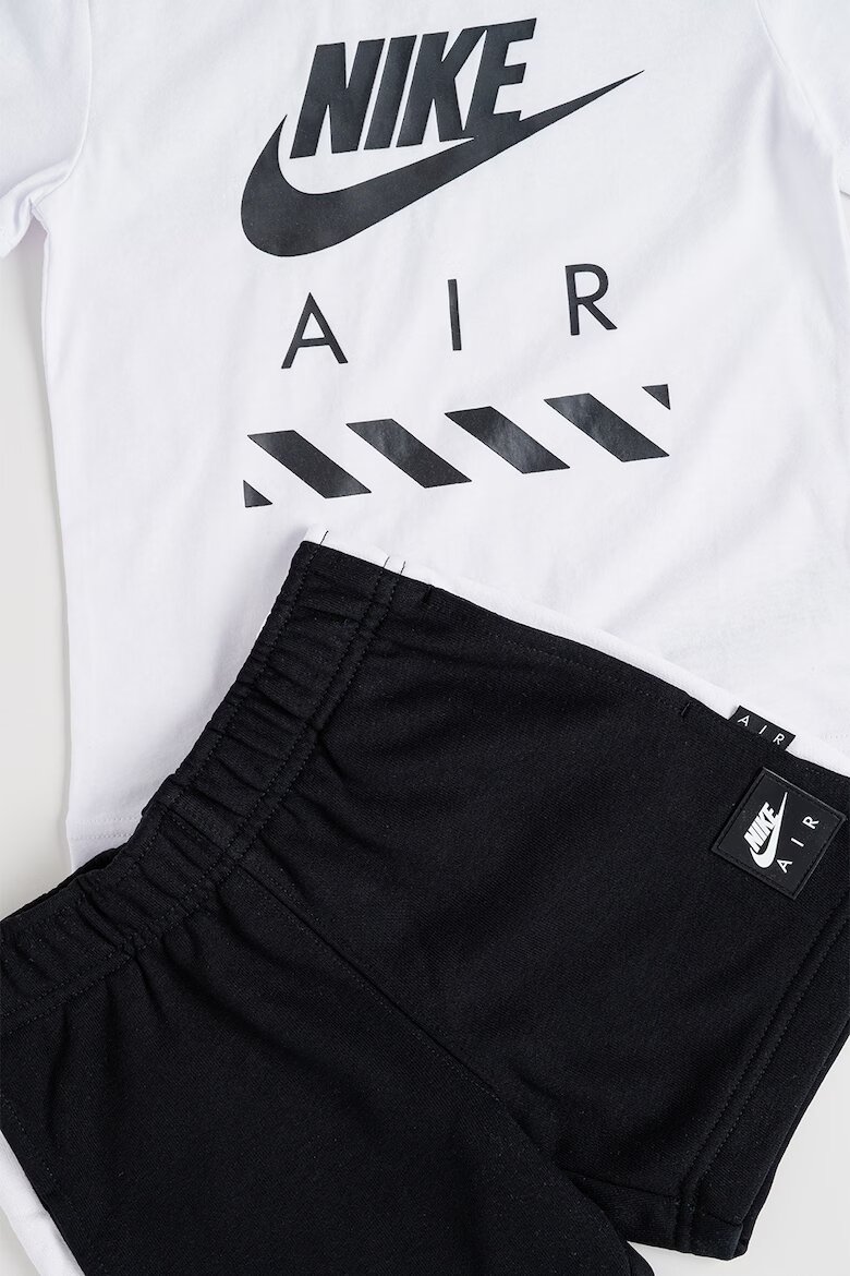 Nike Тениска и къс панталон с лого - 2 части Черен/Бял