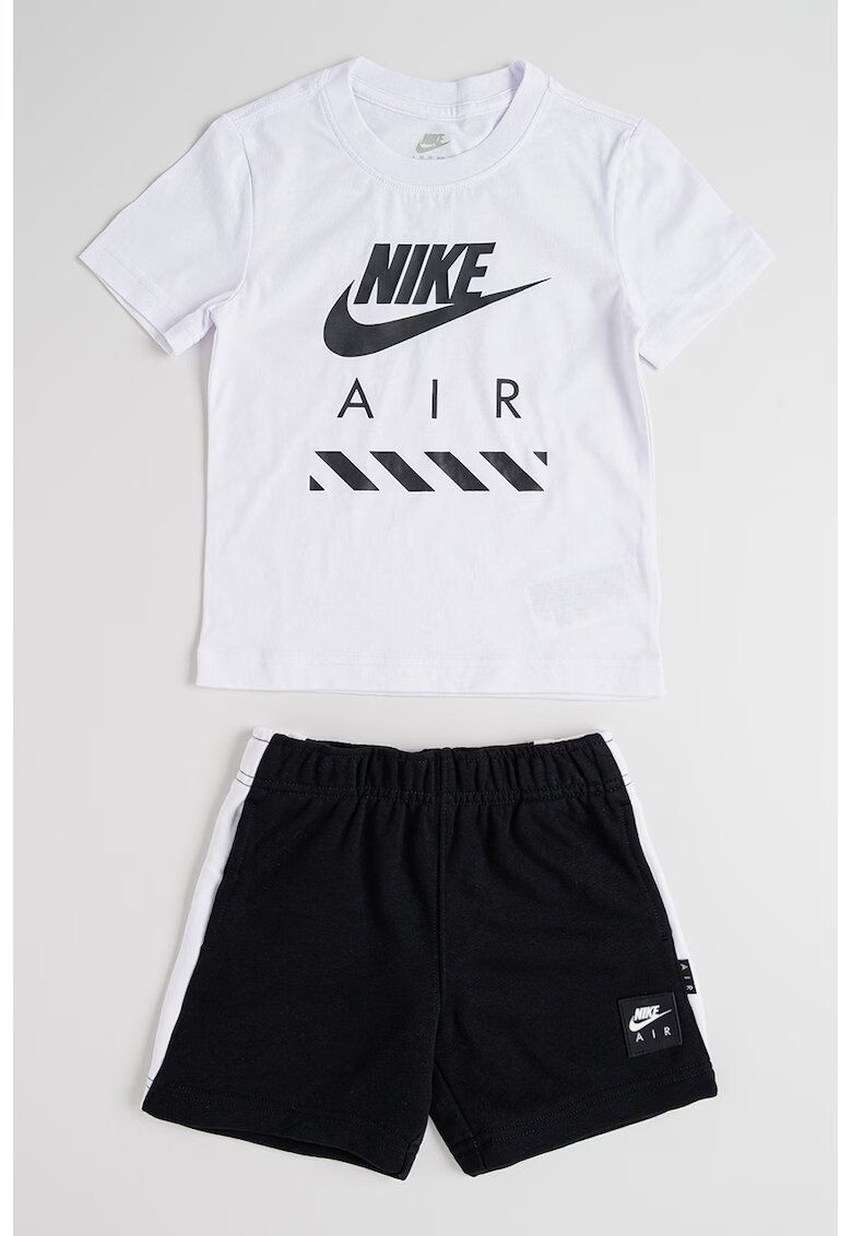 Nike Тениска и къс панталон с лого - 2 части - Черен/Бял