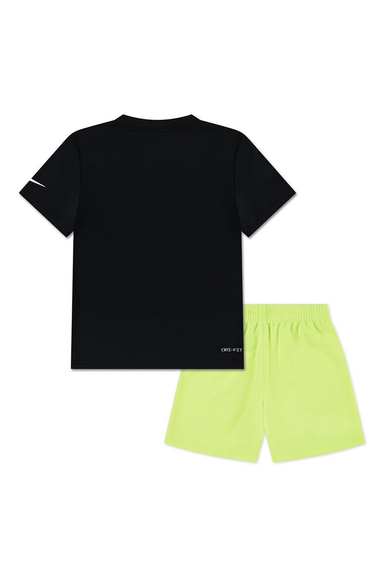 Nike Тениска и шорти с лого - 2 части Черен/Шам фъстък зелено