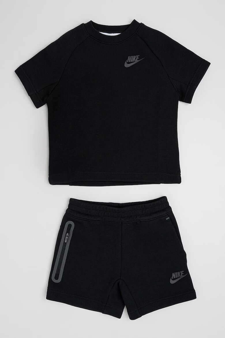 Nike Тениска и шорти с памук с лого Черен
