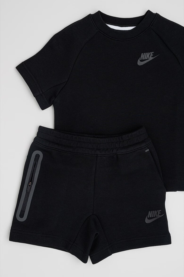 Nike Тениска и шорти с памук с лого Черен