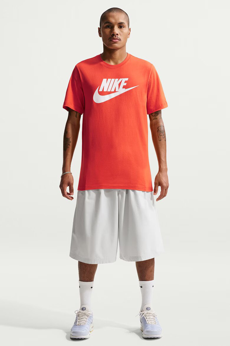 Nike Тениска Icon Futura с лого Мандарина/Мръснобял