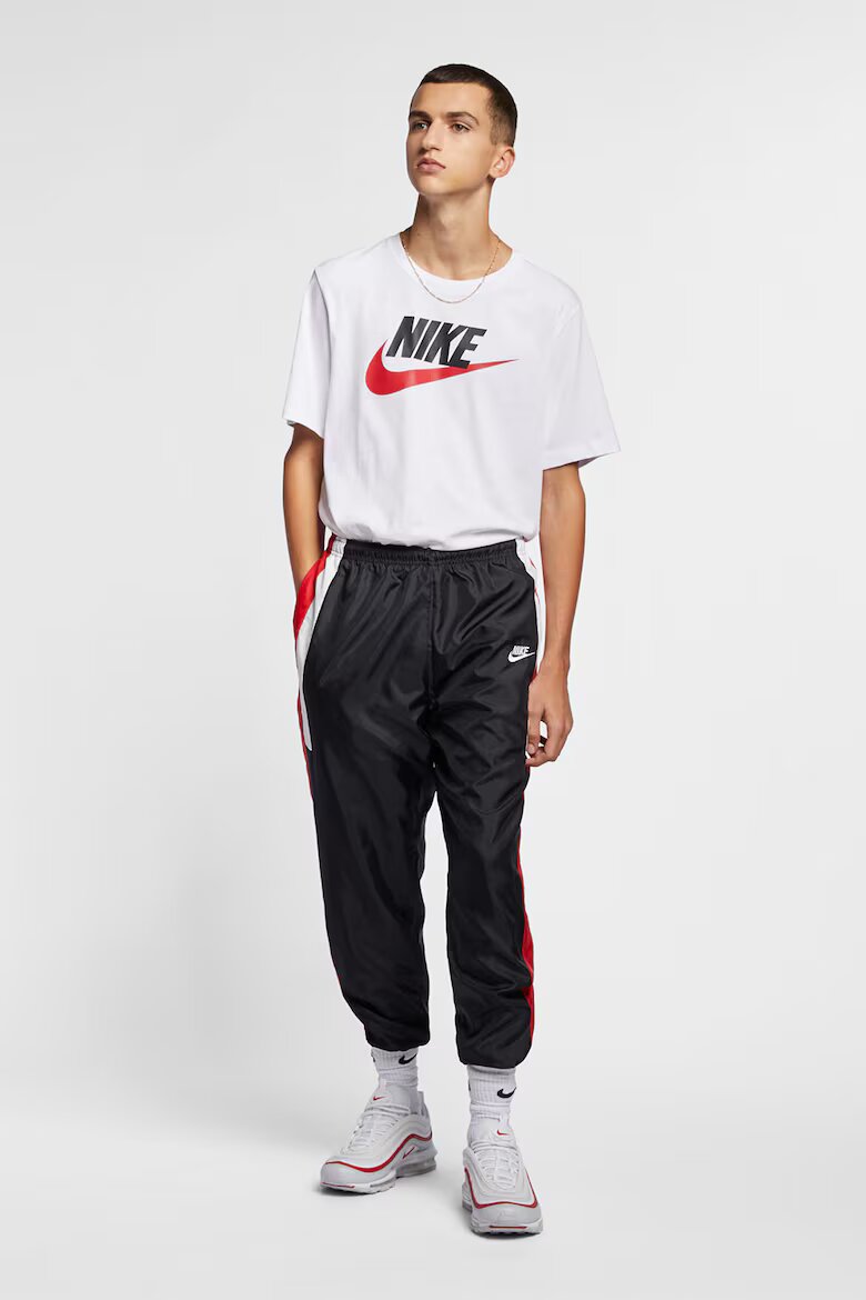 Nike Тениска Icon Futura с лого Тъмночервен/Избеляло черно/Бял