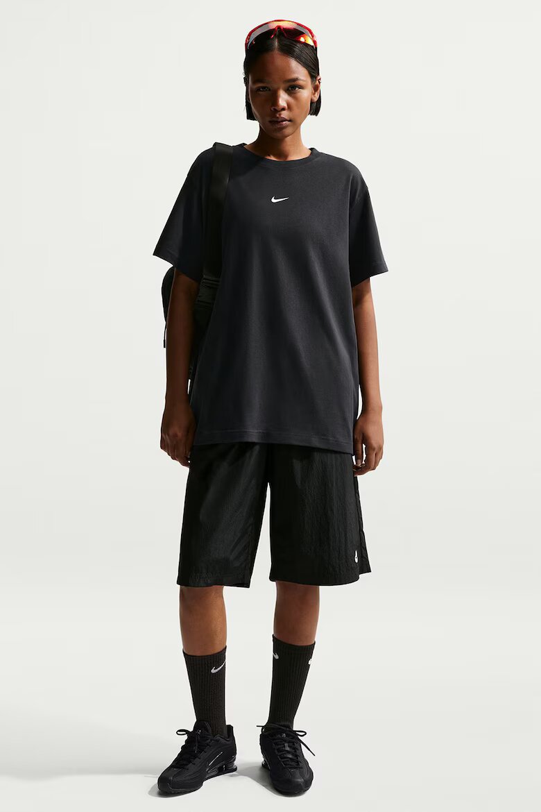 Nike Тениска с лого Черен/Бял