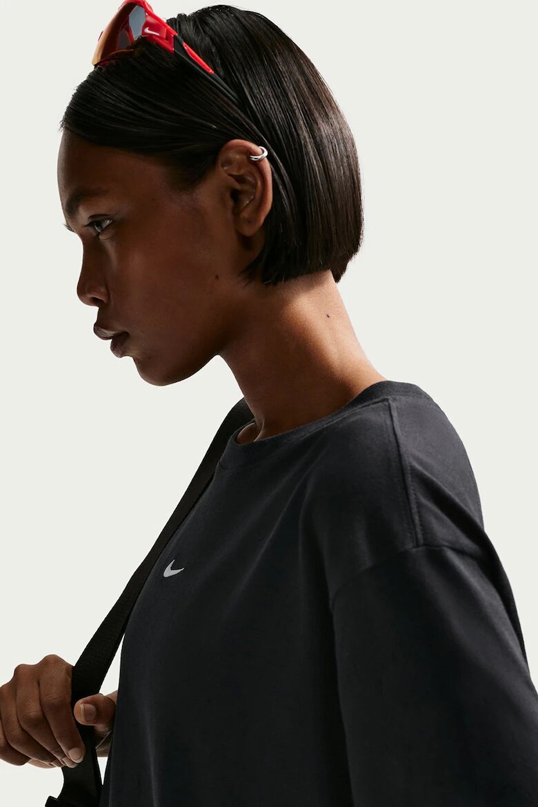 Nike Тениска с лого Черен/Бял