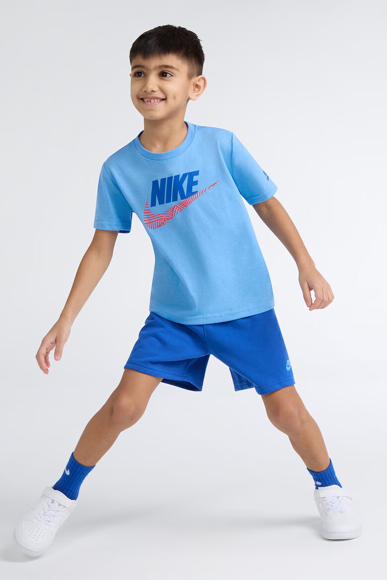 Nike Тениска с лого и къс панталон - 2 части Червен/Пастелносин/Кралско Синьо
