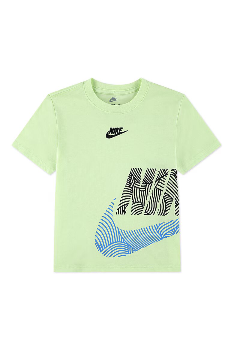 Nike Тениска с лого Тъмносин/Избеляло черно/Бледозелен