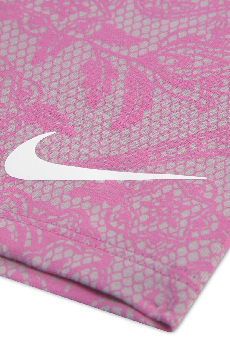 Nike Тениска с принт и къс клин Тъмнобежово/Бял/Магента
